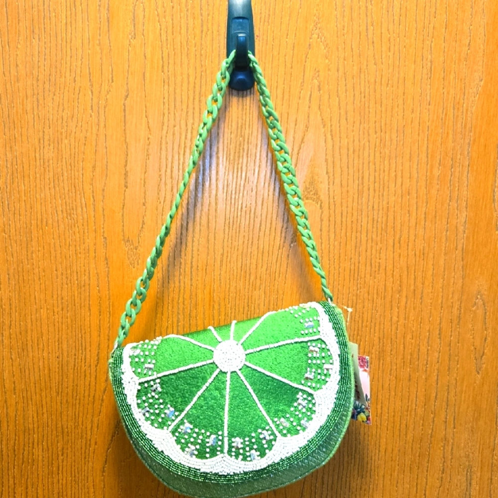 ☆☆Viral☆☆Green Beaded Lime Slice Shoulder Bag